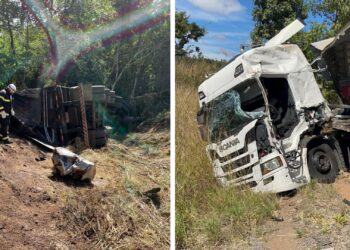 Motorista morre em acidente entre duas carretas, na BR-020