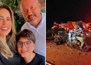 Carro em que estavam vereador de Cachoeira Alta e família ficou destruído após batida; vídeo