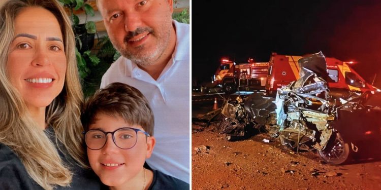 Carro em que estavam vereador de Cachoeira Alta e família ficou destruído após batida; vídeo
